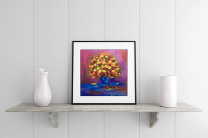 Oil painting Bouquet of flowers by Zadorozhnya V. V. in black frame