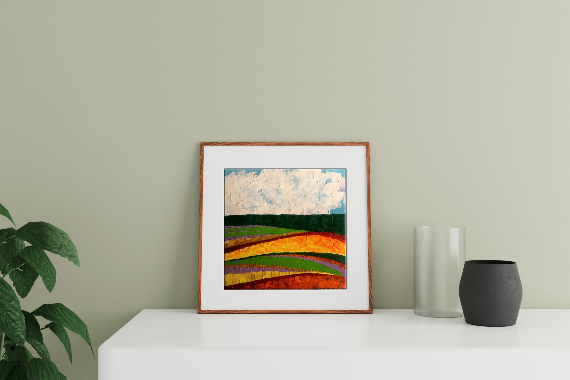 Framed oil painting Summer perspective after rain by V. Zadorozhnya
