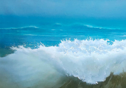 Oil painting The magic of the waves by Korkishko Vasily, vibrant turquoise wave