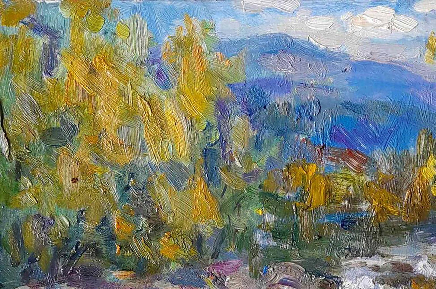 Oil painting River Stream 