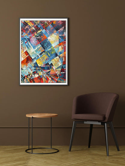 Oil painting Awakening by Kirilenko Mikhail: vibrant geometric abstract