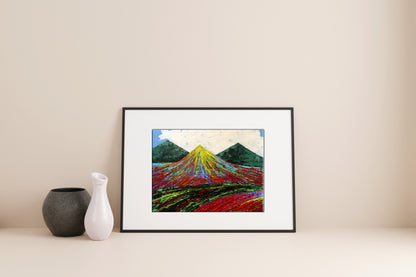 Oil painting Great Peak Mountains V. Zadorozhnya in black frame