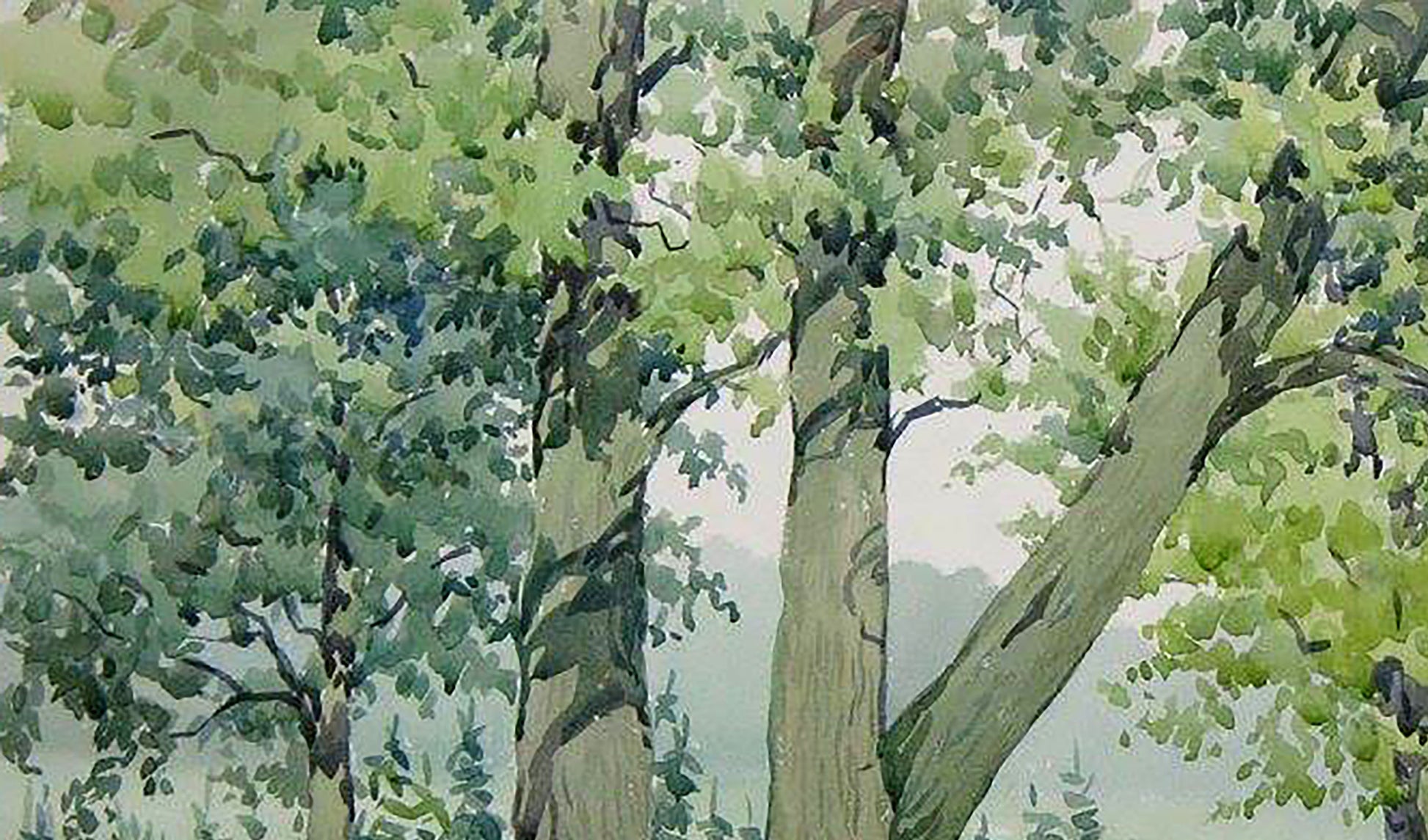 Watercolor painting Nature Landscape Savenets Valery