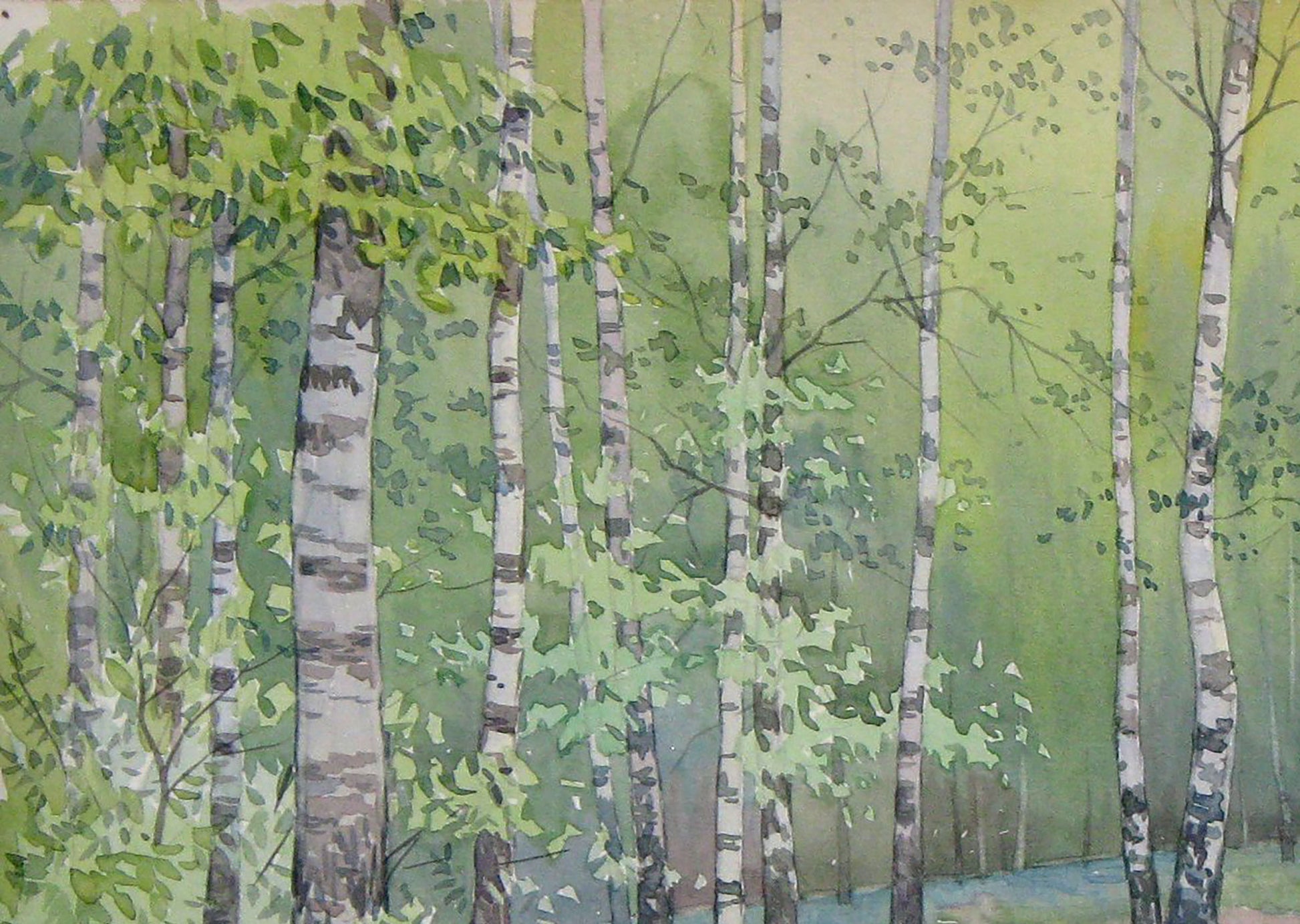 Watercolor painting Nature Landscape Valery Savenets