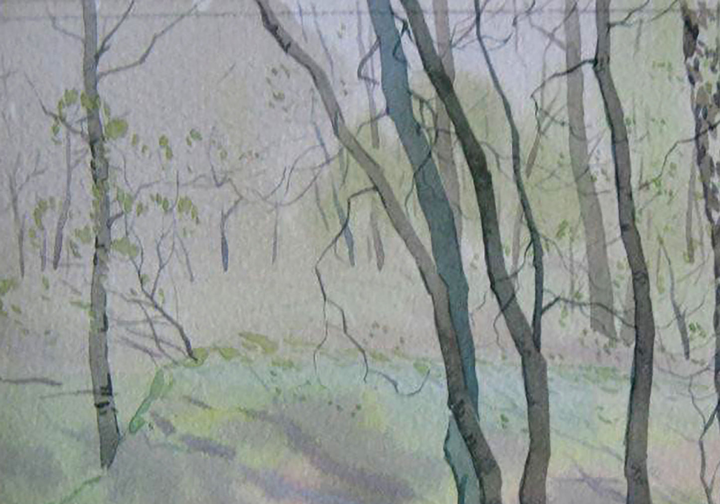 Watercolor painting Spring Nature Landscape Valery Savenets
