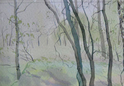 Watercolor painting Spring Nature Landscape Valery Savenets