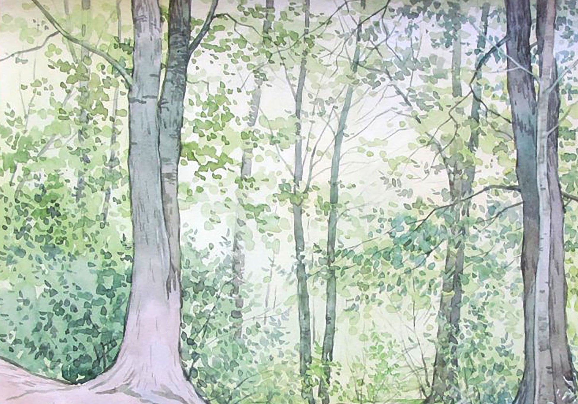 Watercolor painting Nature Landscape Valery Savenets