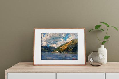 Oil painting Calm in the flood 