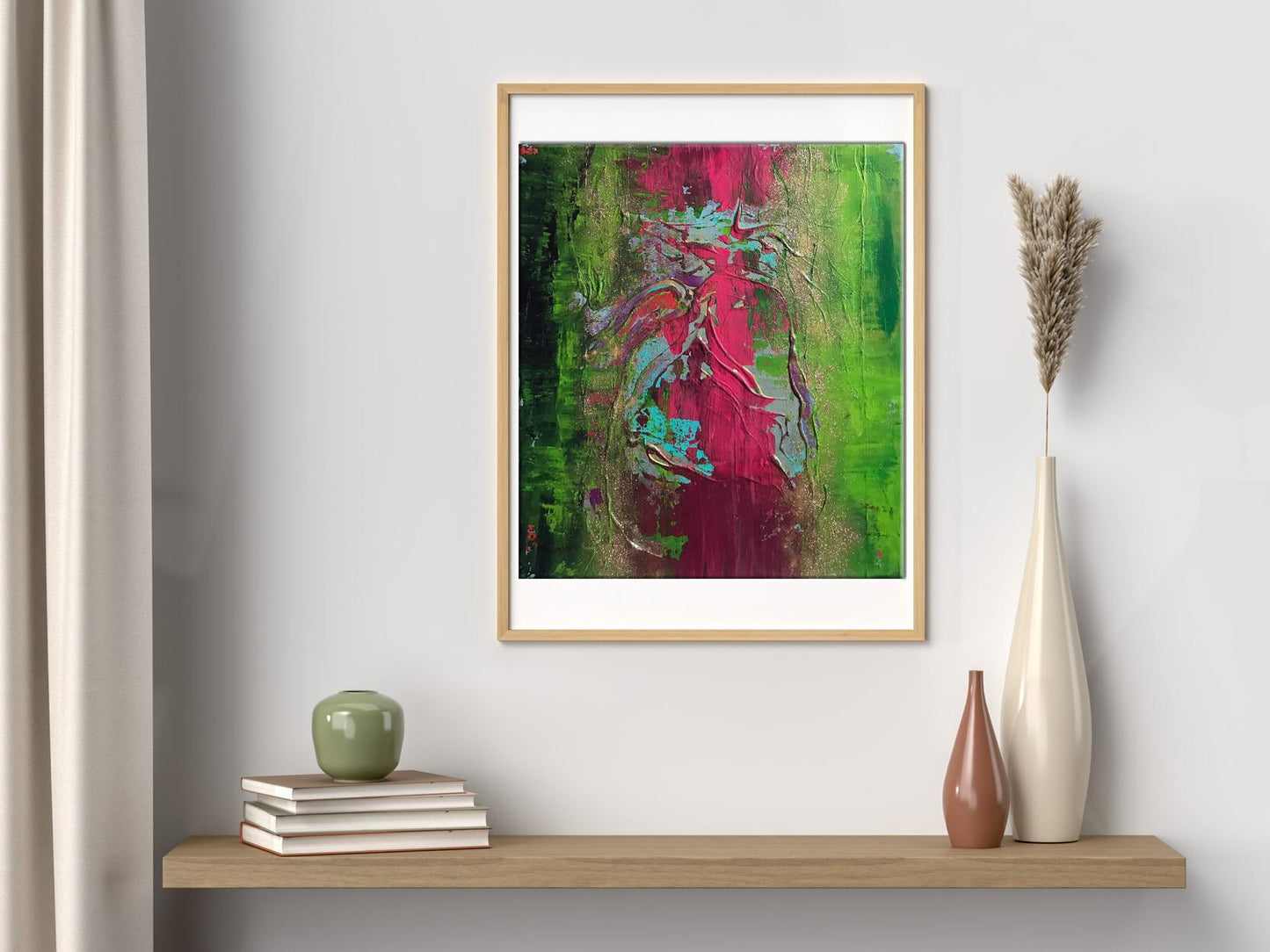Vibrant acrylic painting Luxury beach by Melezhik Olga in wooden frame