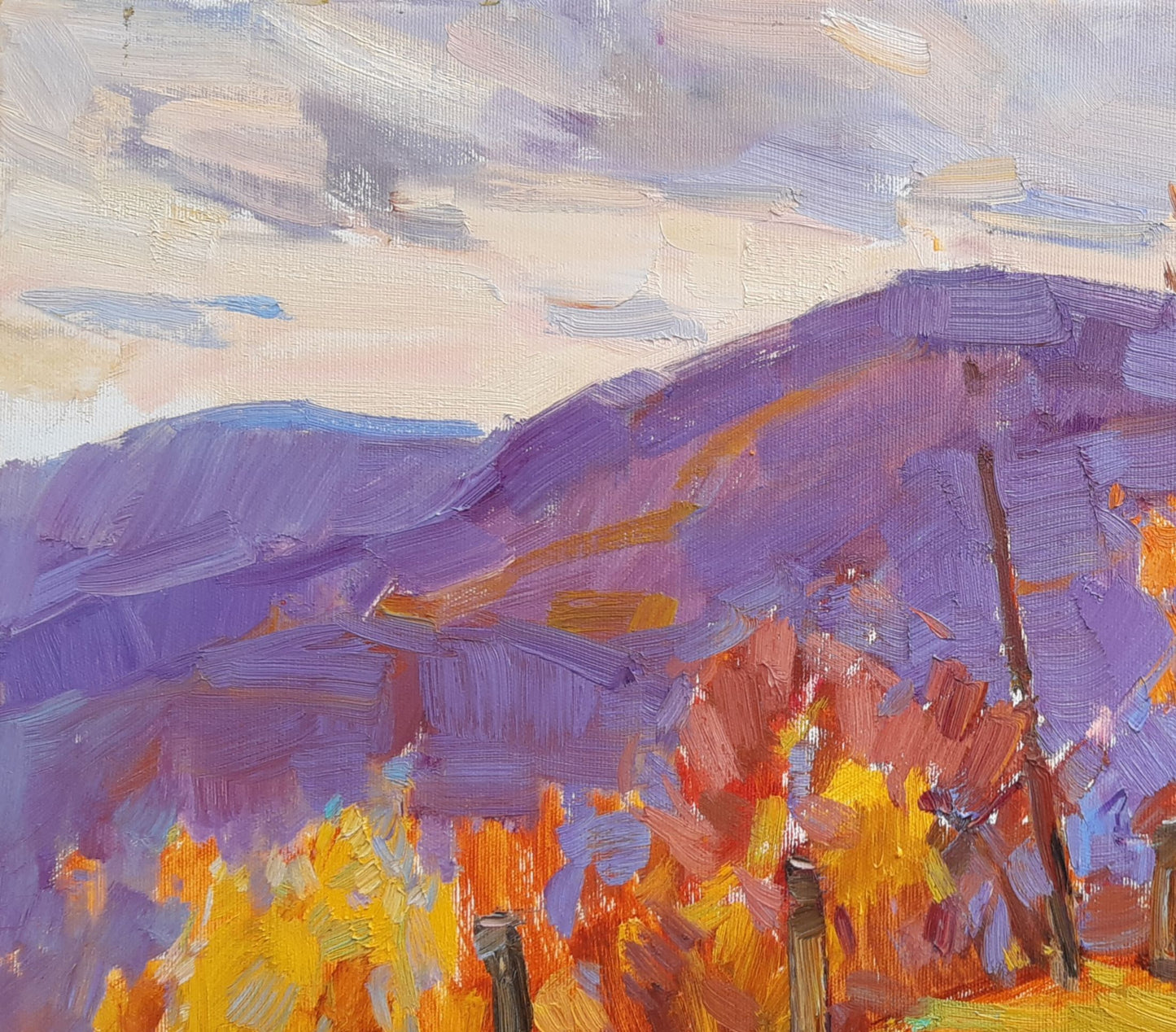 Oli painting Nature Landscape mountains Pereta Vyacheslav