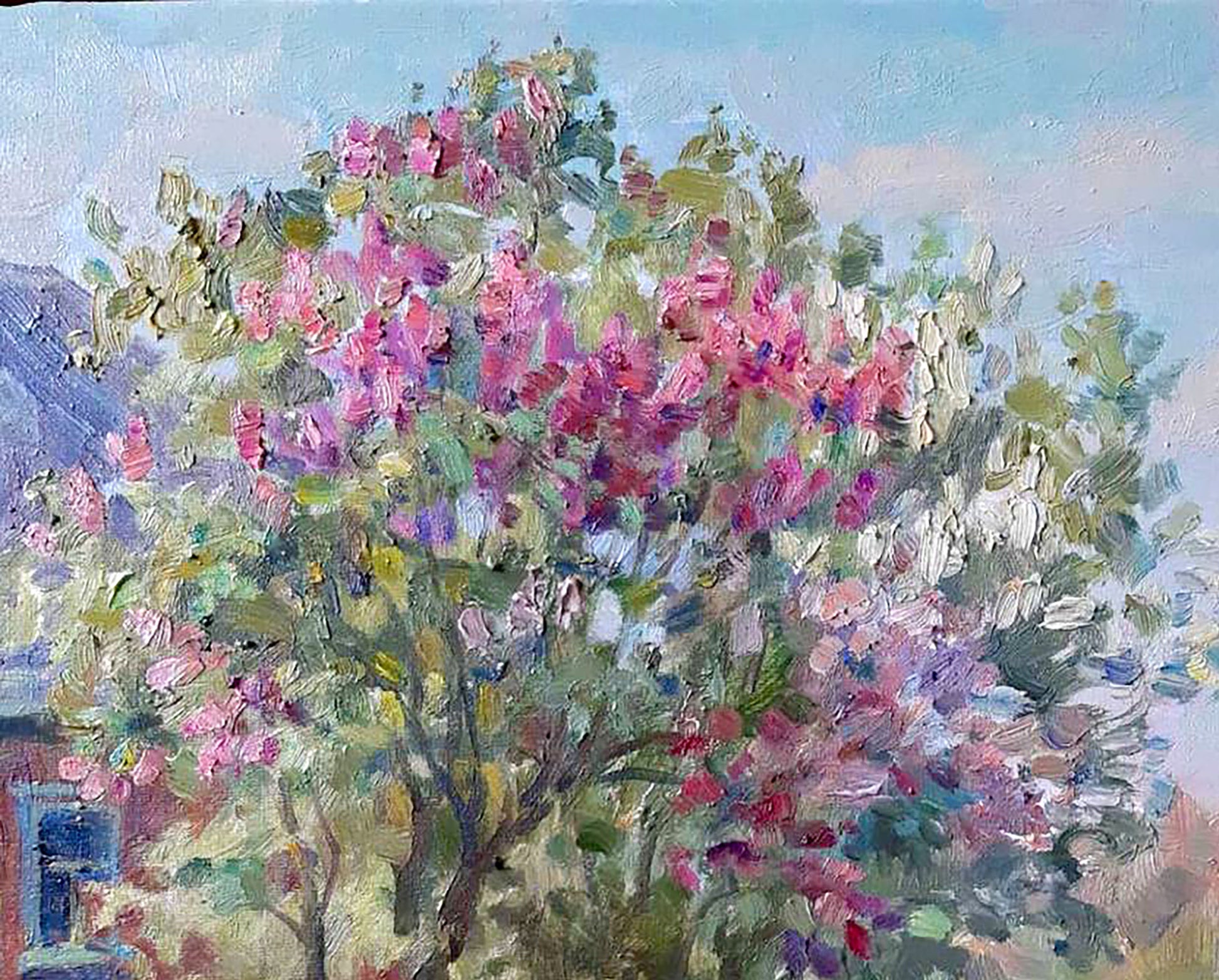 Oil Painting Nature Landscape Village 