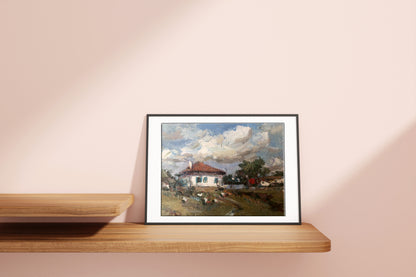 Oil painting Windy landscape 