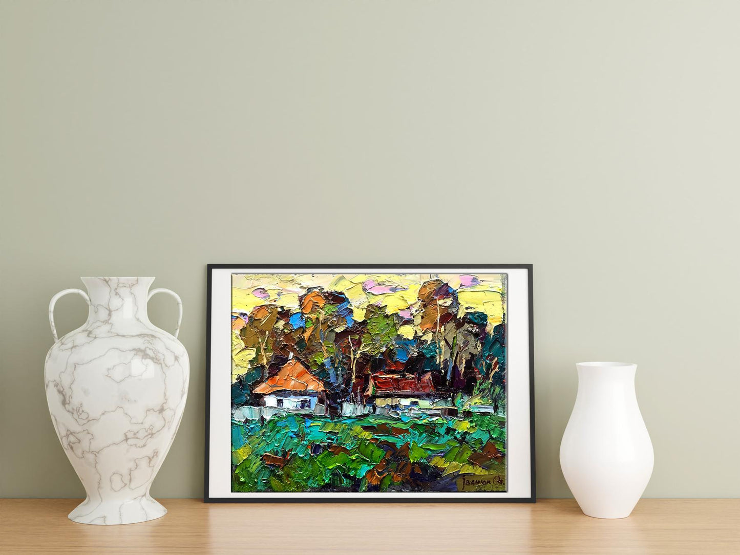 Oil painting autumn