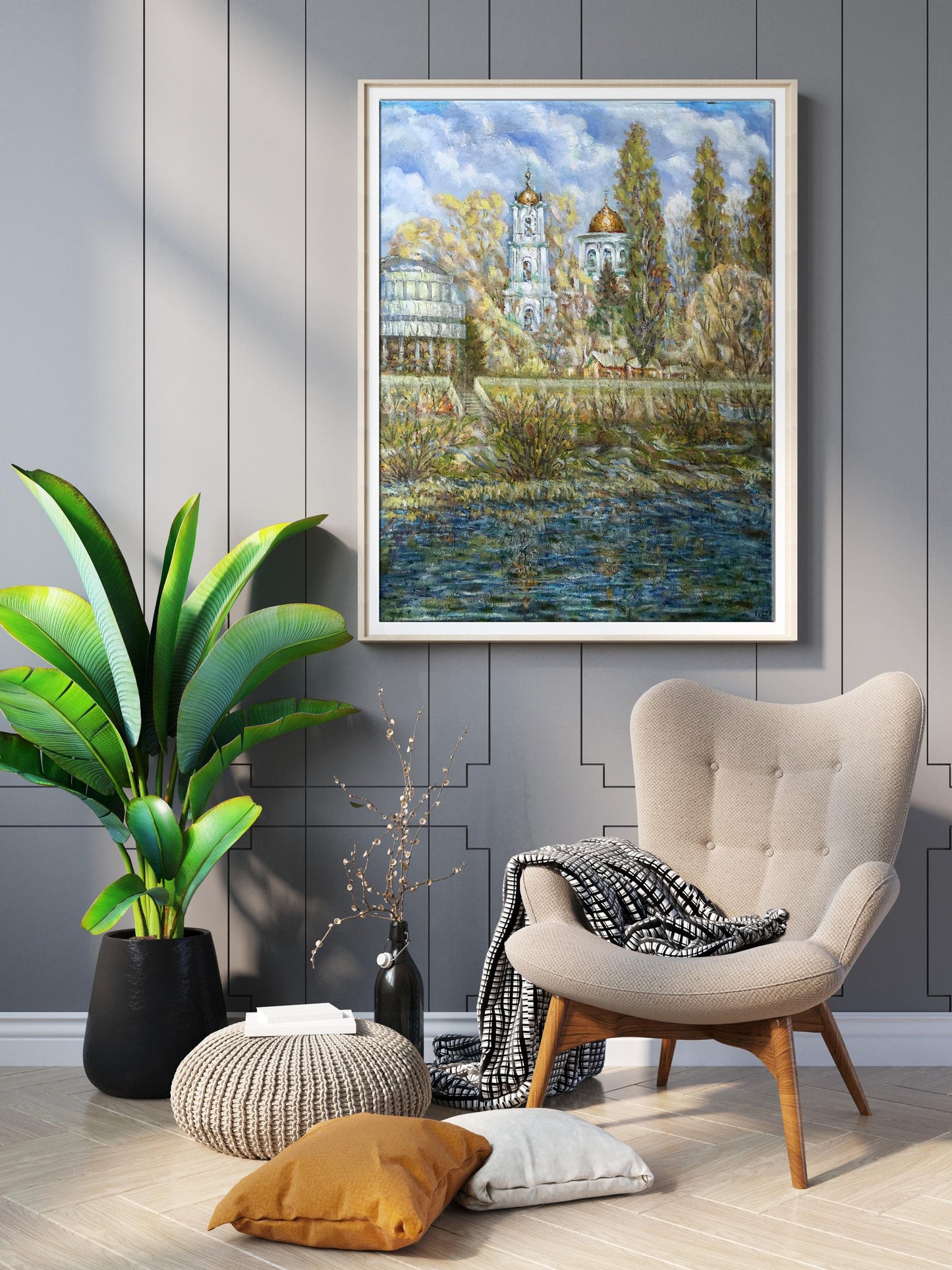 Oil painting city