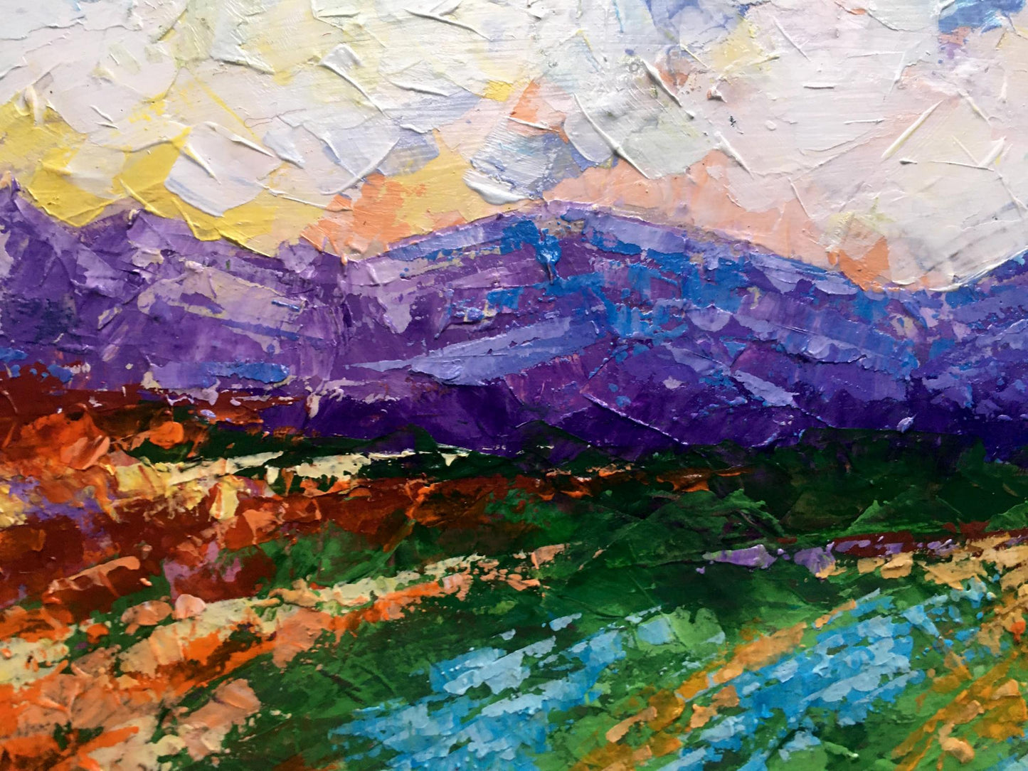 Vibrant impressionist oil painting Holidays in the mountains by V. Zadorozhnya