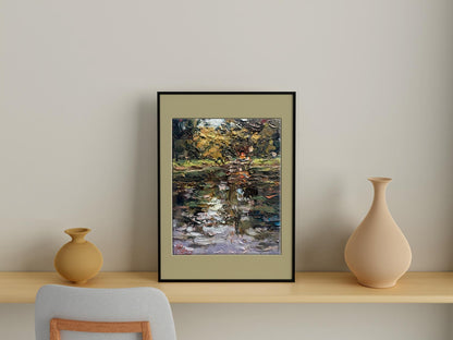 Oil painting lake 