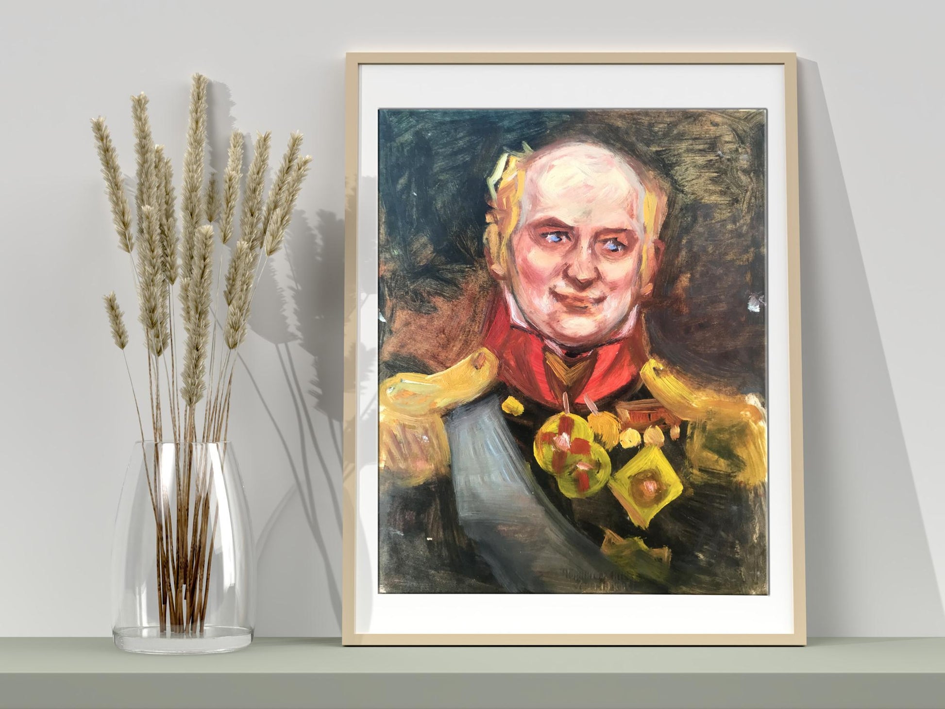 Oil painting portrait of General Alexander Arkadievich Litvinov in military attire