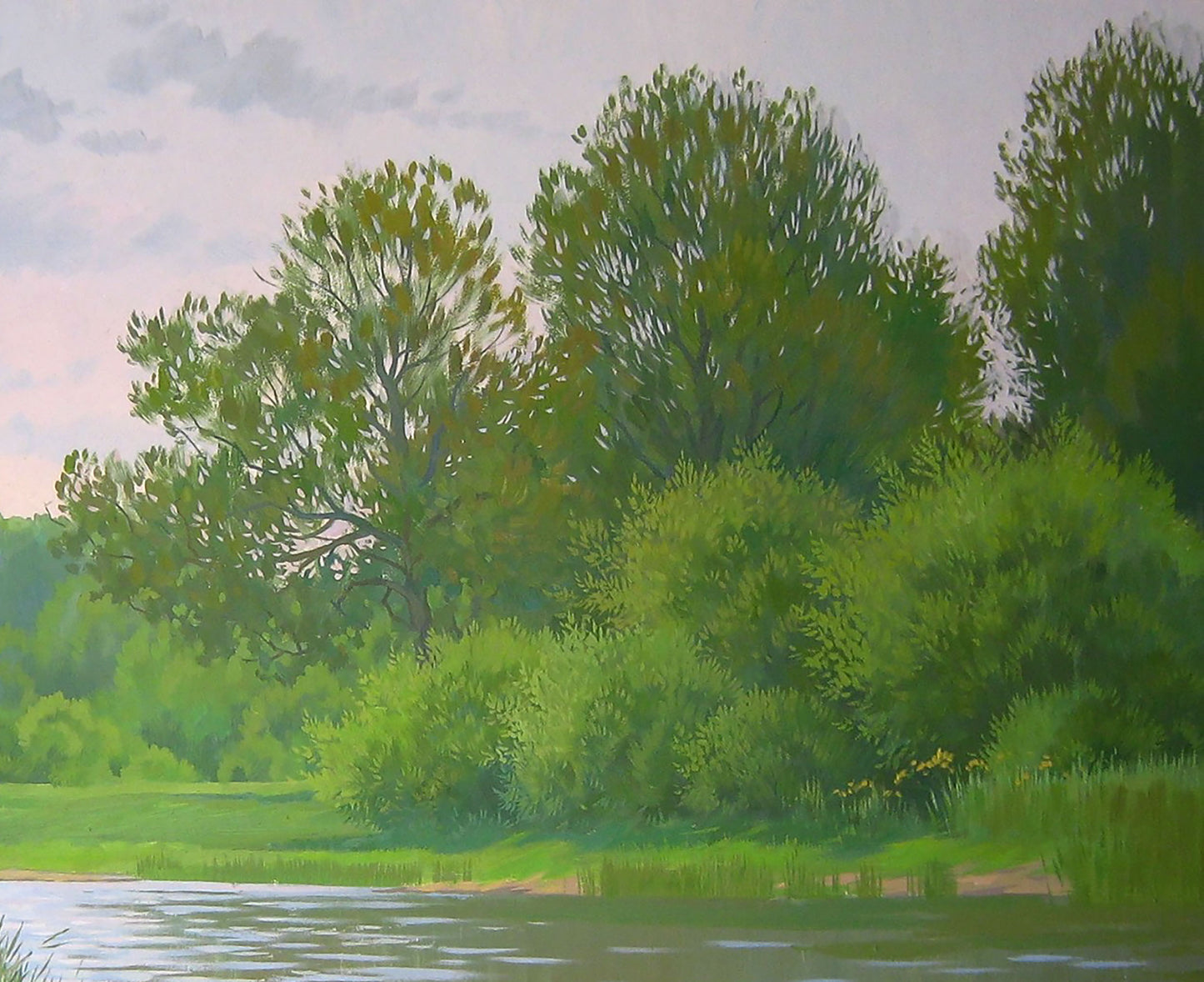 Oil Painting River Nature Landscape 