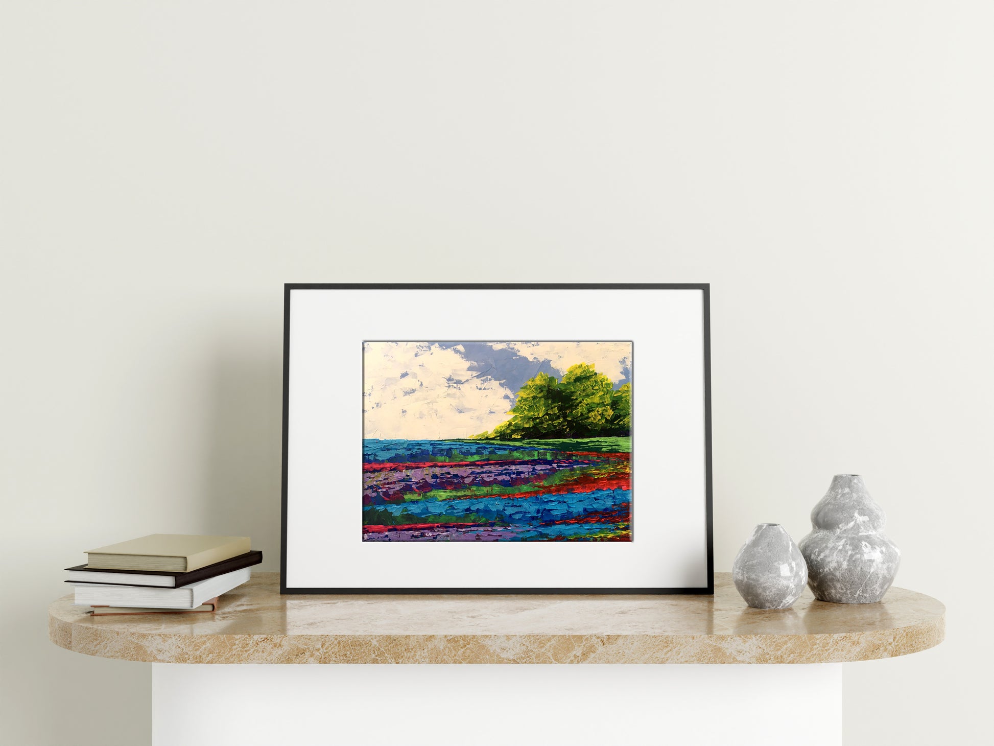 Oil painting Twilight Forestscape V. Zadorozhnya abstract landscape