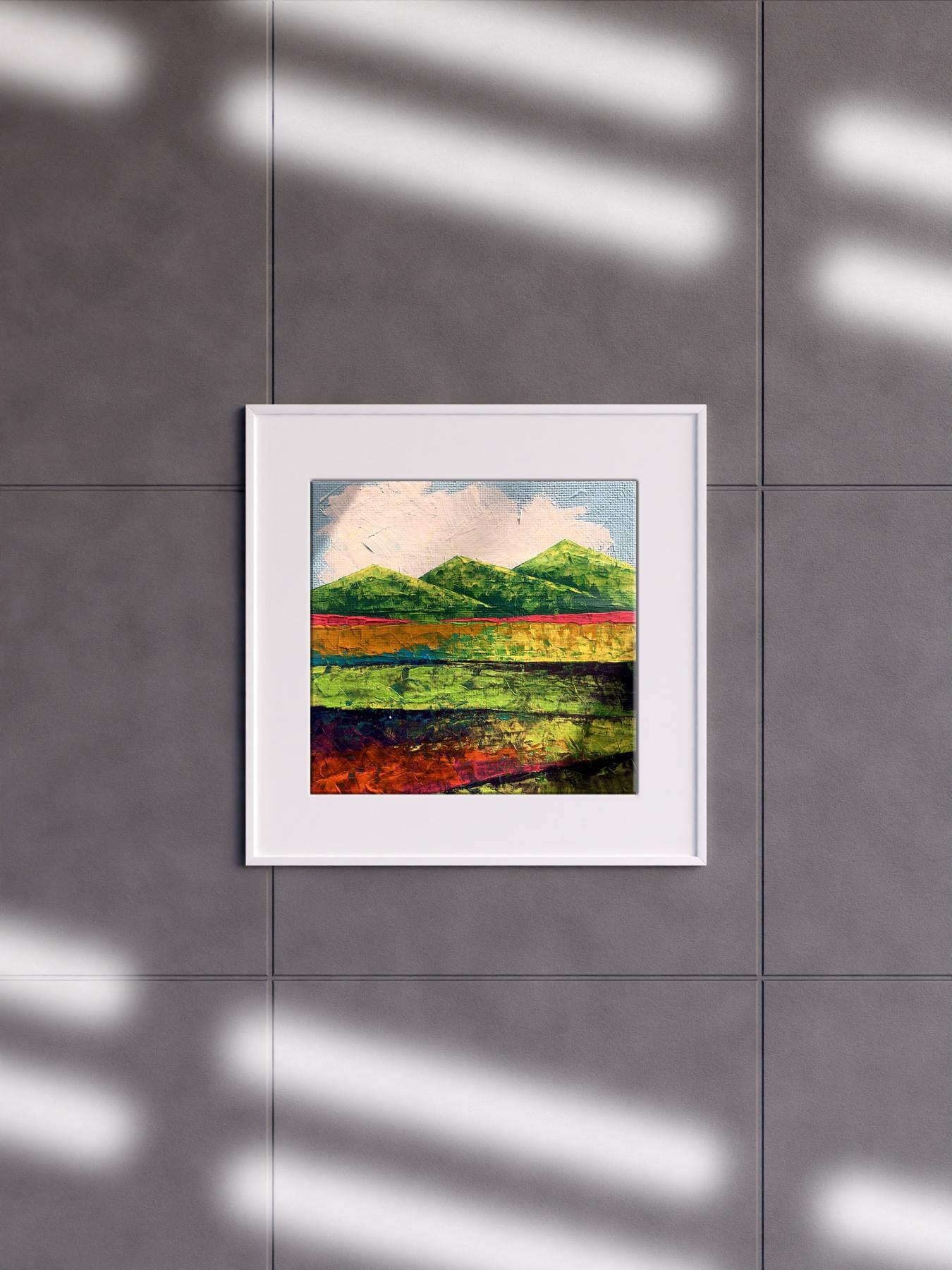 White-framed Oil painting In the summer mountains by Zadorozhnya V. V