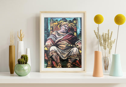 Framed oil painting portrait of Caesar Alexander Arkadievich Litvinov