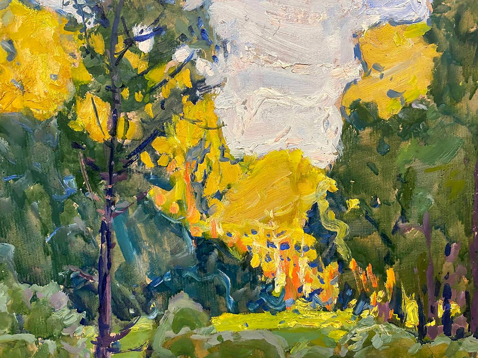 Vibrant impressionist oil painting Early autumn by Kolosovsky Georgy Sergeevich