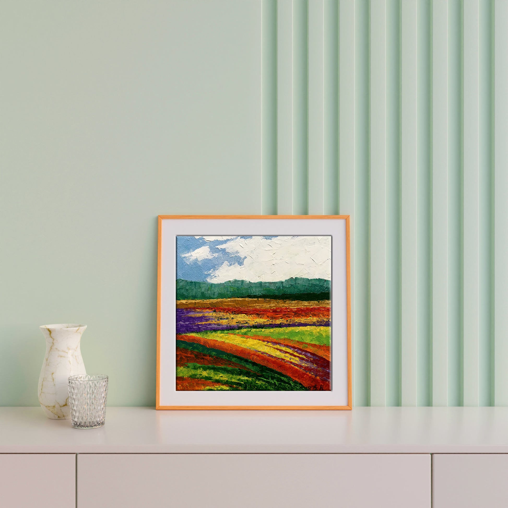 Oil painting After the Rain by V. Zadorozhnya in orange frame