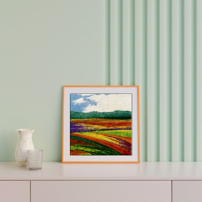 Oil painting After the Rain by V. Zadorozhnya in orange frame