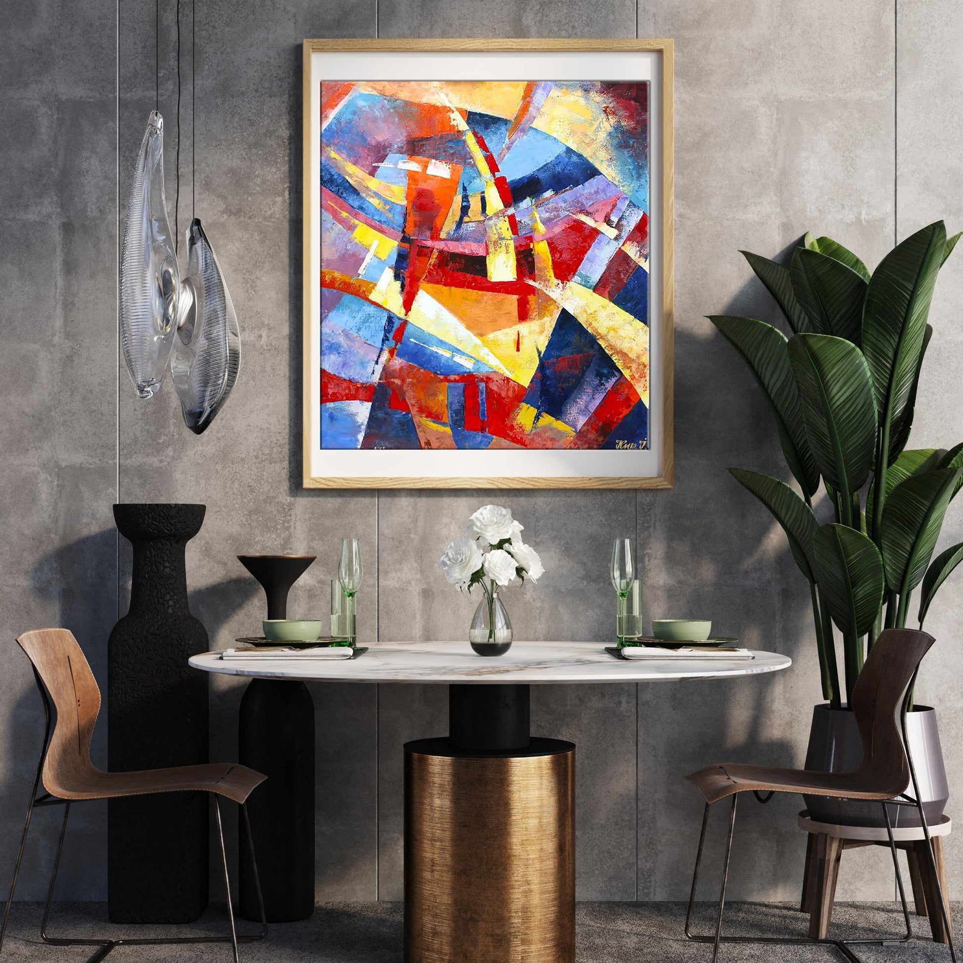 Oil painting In the warm rays by Kirilenko Ivan in light wood frame