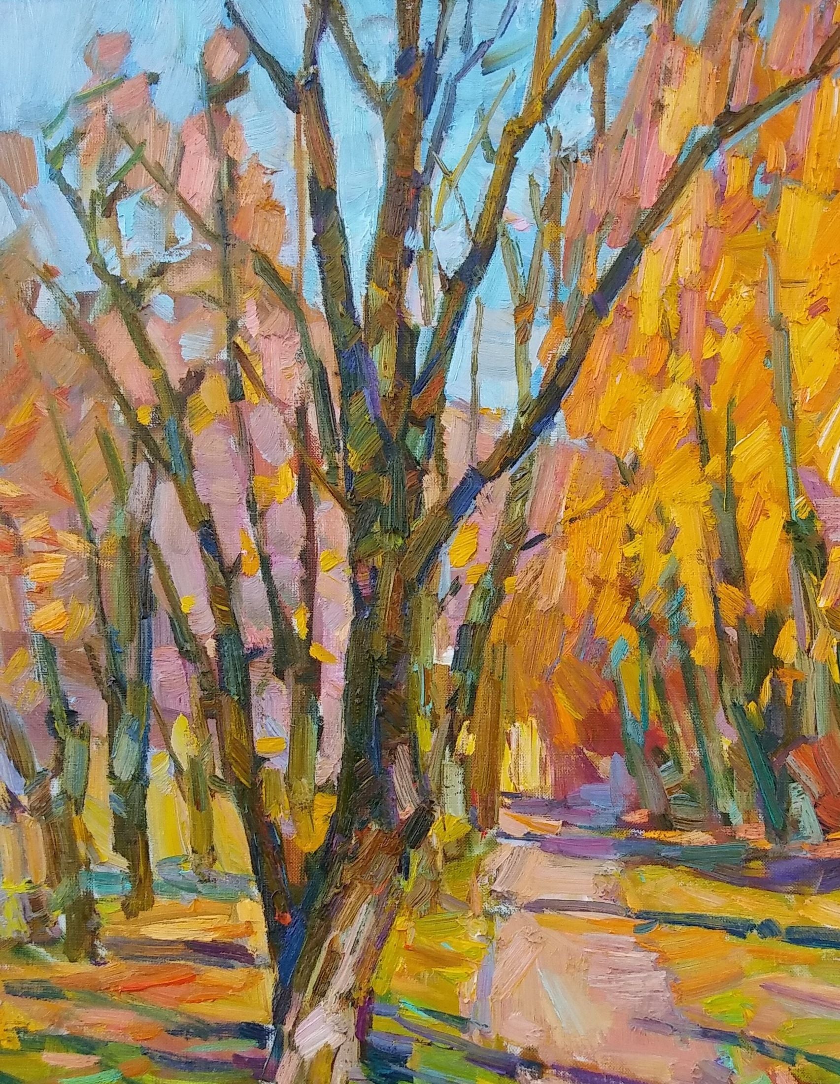 Oli painting Nature park landscape Pereta Vyacheslav