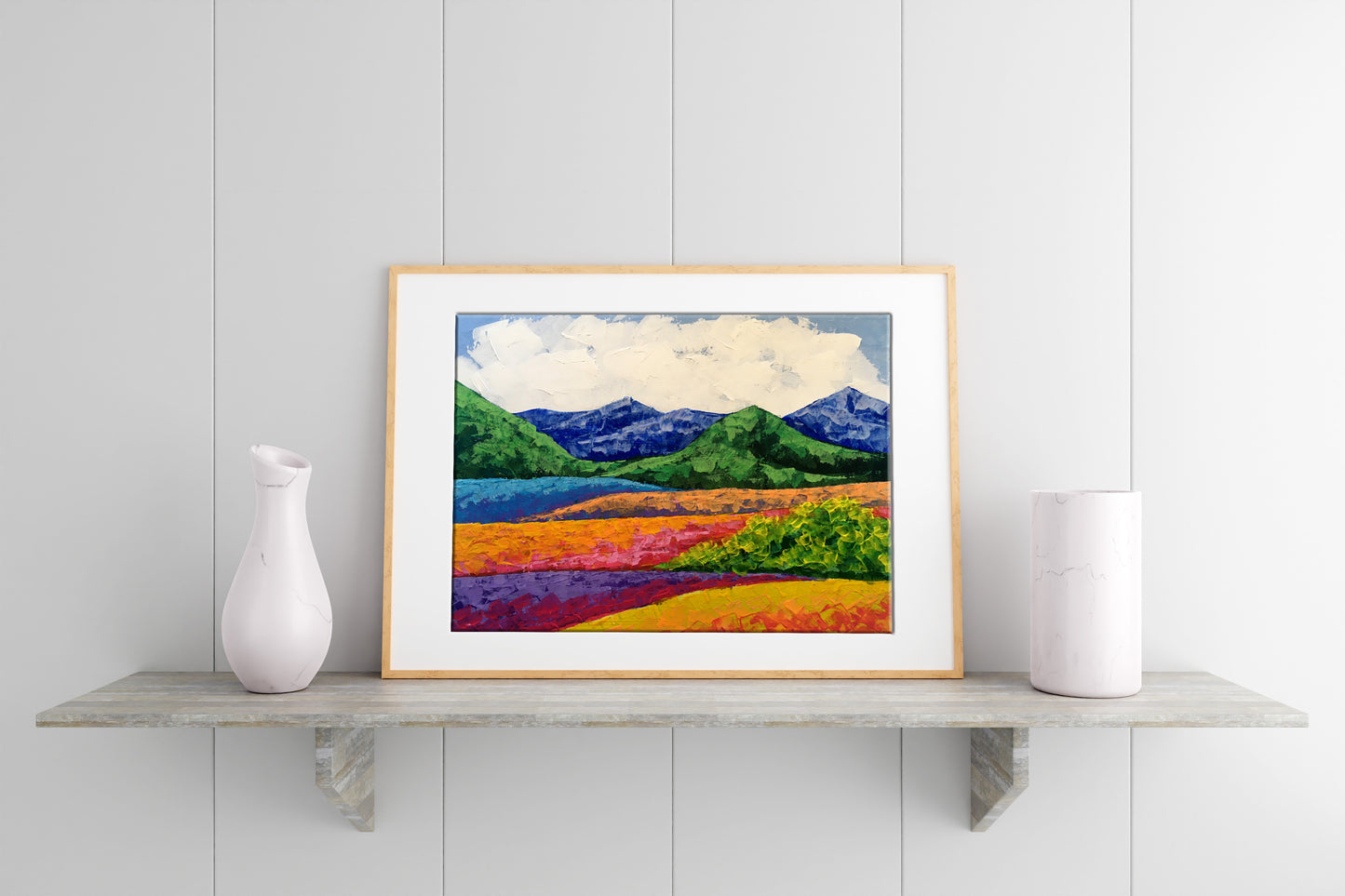 Oil painting Fresh air in the mountains by Zadorozhnya V. V. in wooden frame