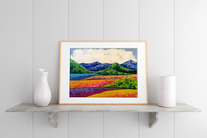 Oil painting Fresh air in the mountains by Zadorozhnya V. V. in wooden frame