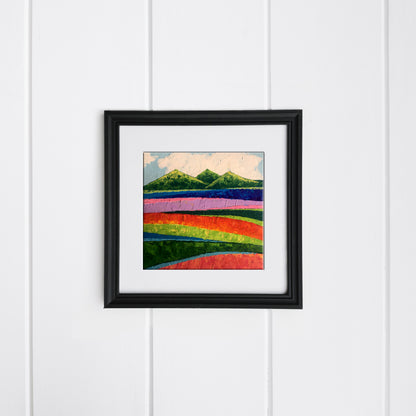 Black-framed Oil painting Beyond the Mountains by Zadorozhnya V.V. print