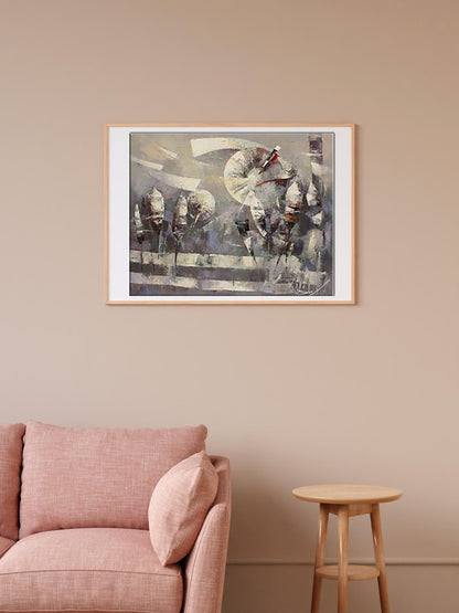 Oil painting Silver Morning by Valentina Alekseevna Kozyar in wood frame