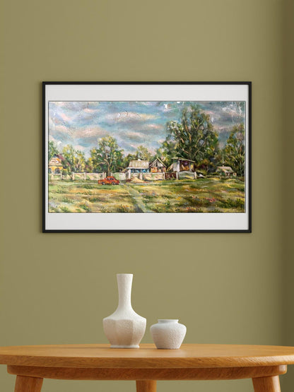 Oil painting village 