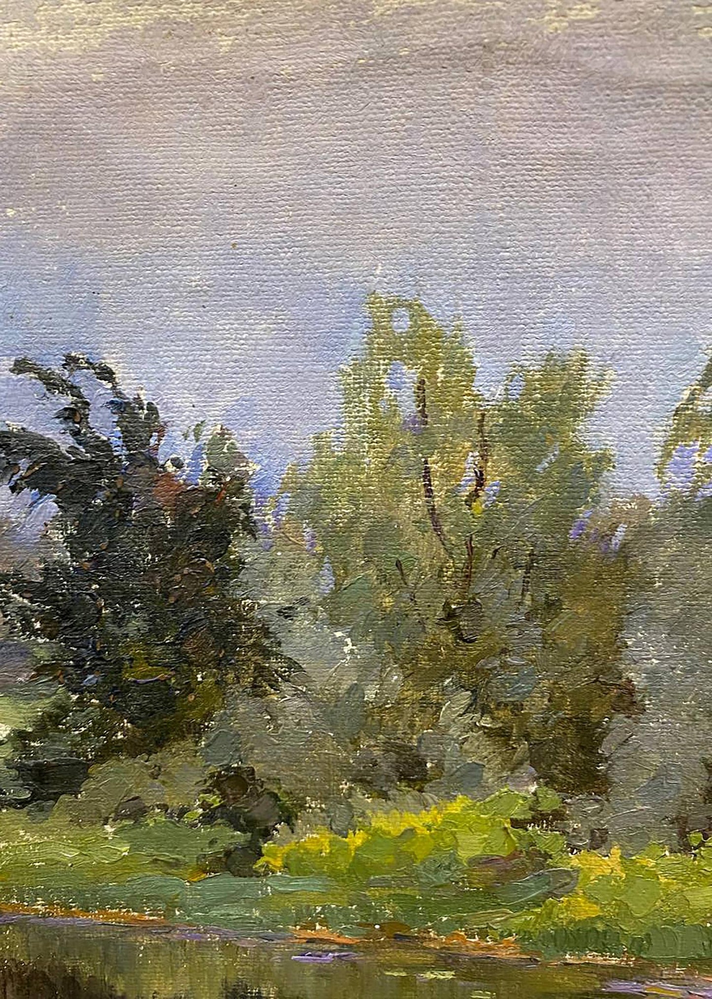 Oil painting Evening in the forest by Gorobec Pavlo serene landscape