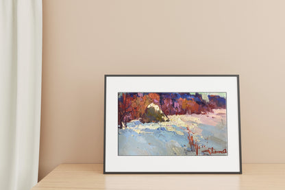 Oil Painting Nature Landscape Village landscape Art 