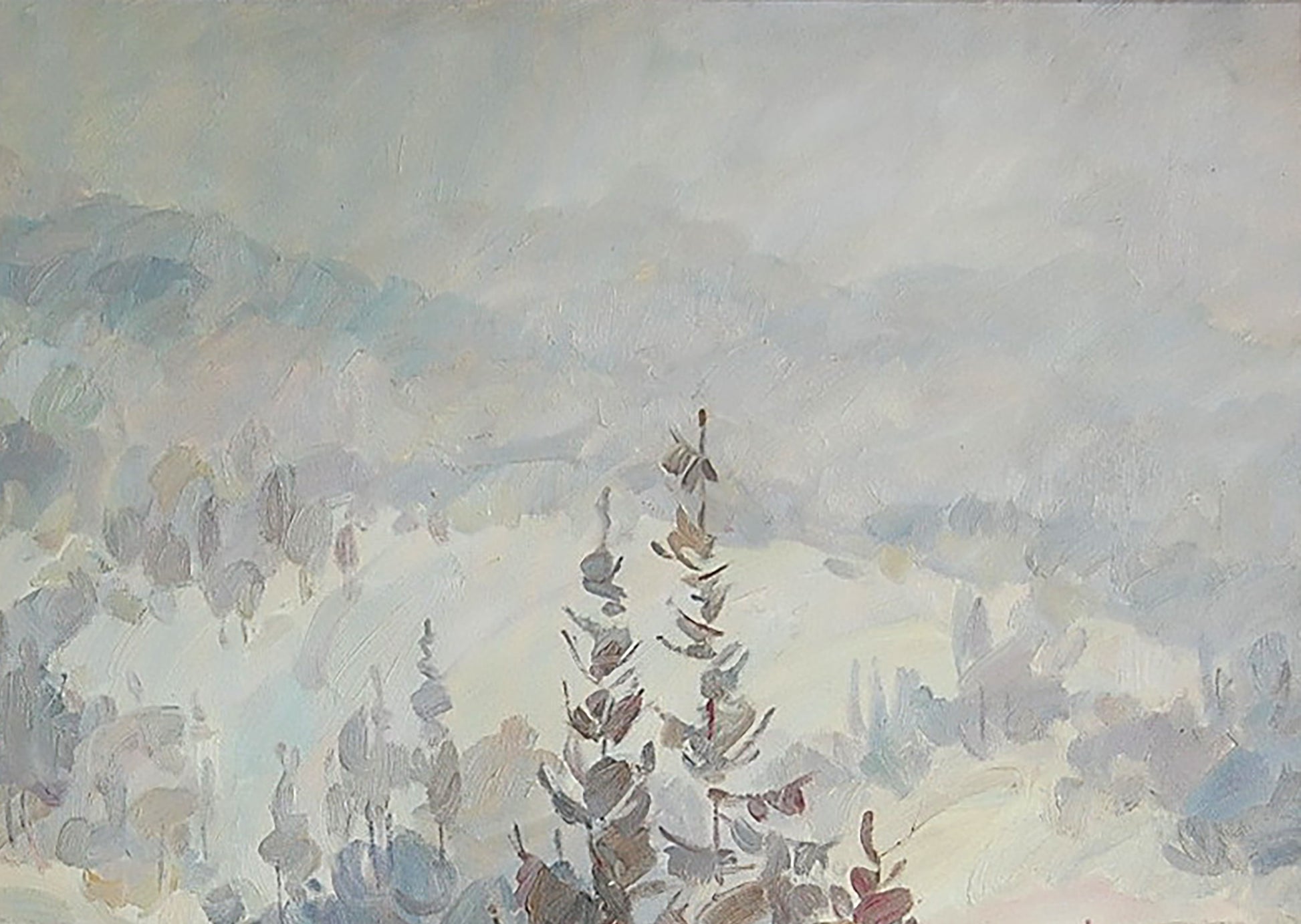 Oil Painting Mountain Nature Landscape 