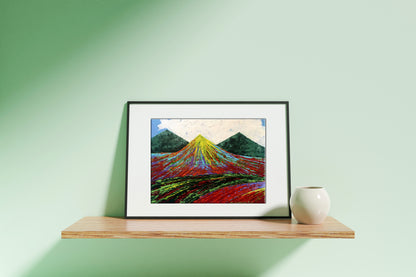 Oil painting Great Peak Mountains V. Zadorozhnya in black frame