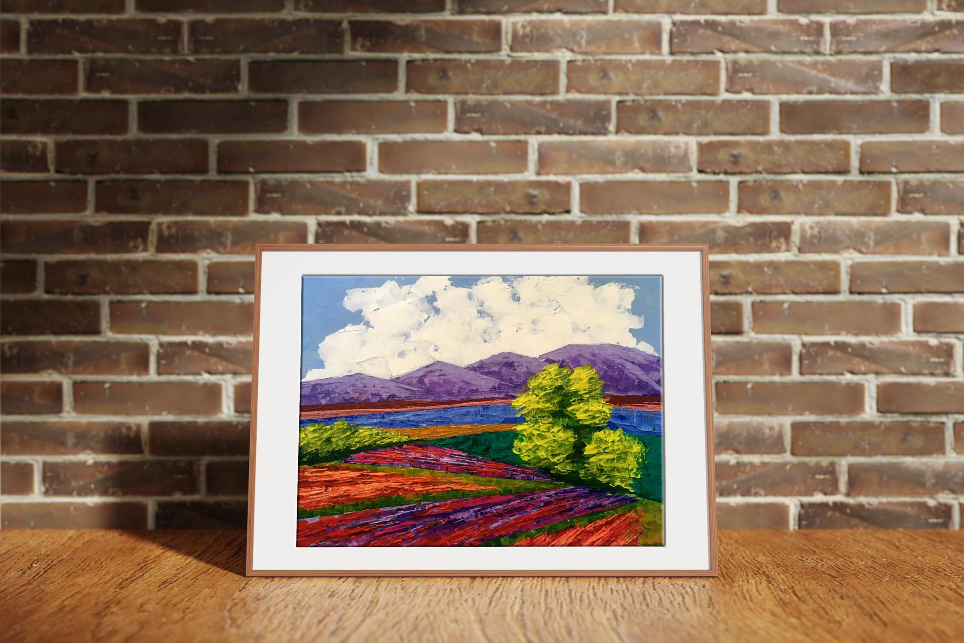 Oil painting Road to the mountains by Zadorozhnya V. V. vibrant landscape
