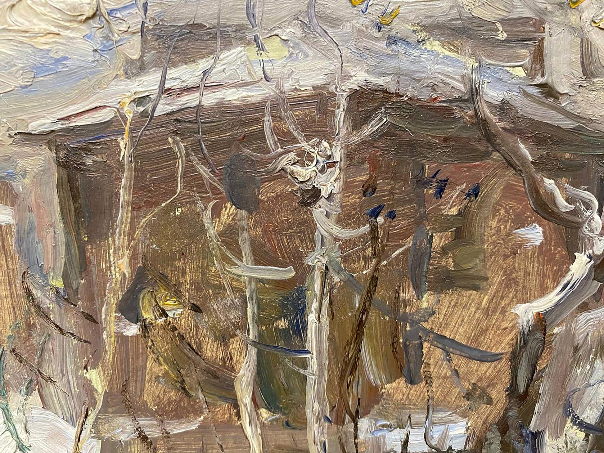 Oil painting Winter by Petrashevsky Stanislav Vasilievich, abstract expressionist textured brushstrokes