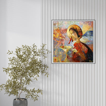 Oil painting Cup of Goodness by Kirilenko Ivan in black frame