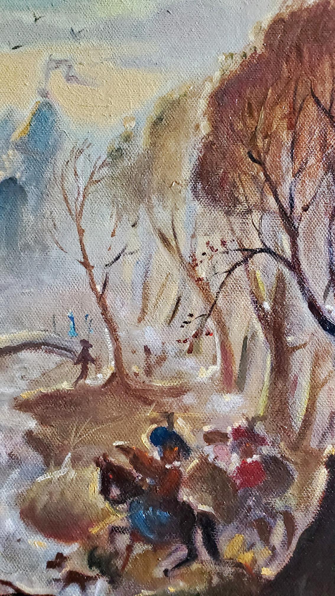 Oil painting Spring hunting by Litvinov Daniil Olegovich, winter landscape