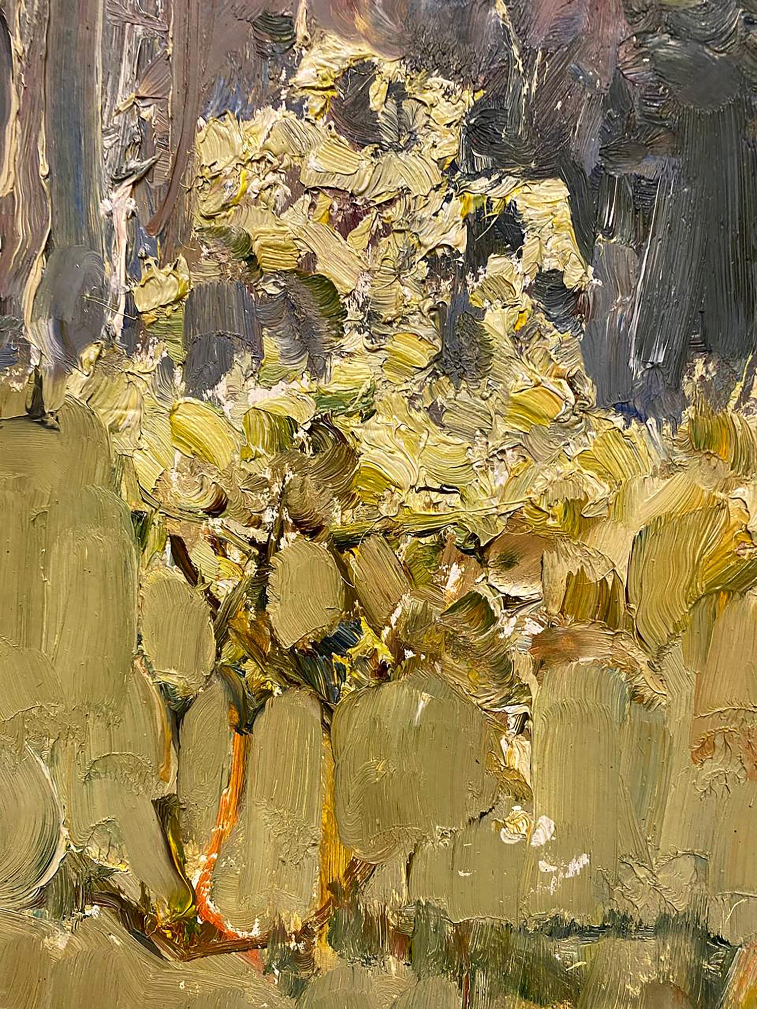 Oil painting Silence by Singaevsky Vladimir Ivanovich, impasto yellows and greens