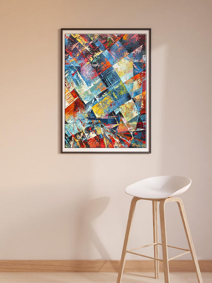 Oil painting Awakening by Kirilenko Mikhail, vibrant geometric abstract