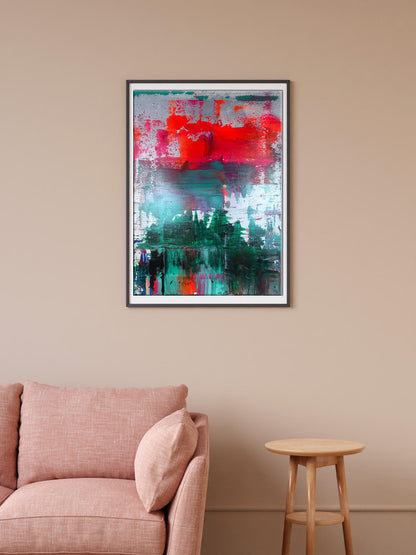 Framed Acrylic Painting Forest Lake by Melezhik Olga