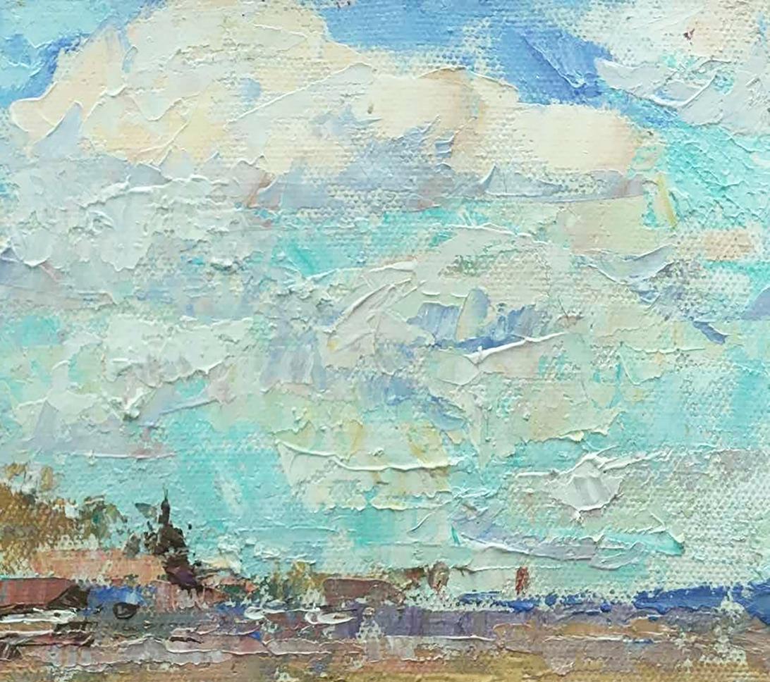 Oil Painting Nature Landscape Village landscape 
