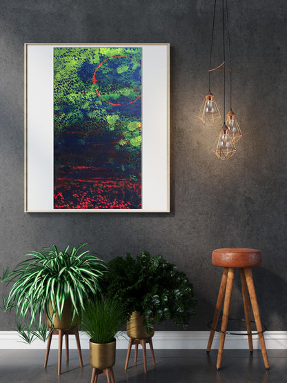 Acrylic painting Bright night by Melezhik Olga in white frame