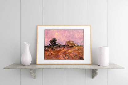 Oil painting Pink evening 