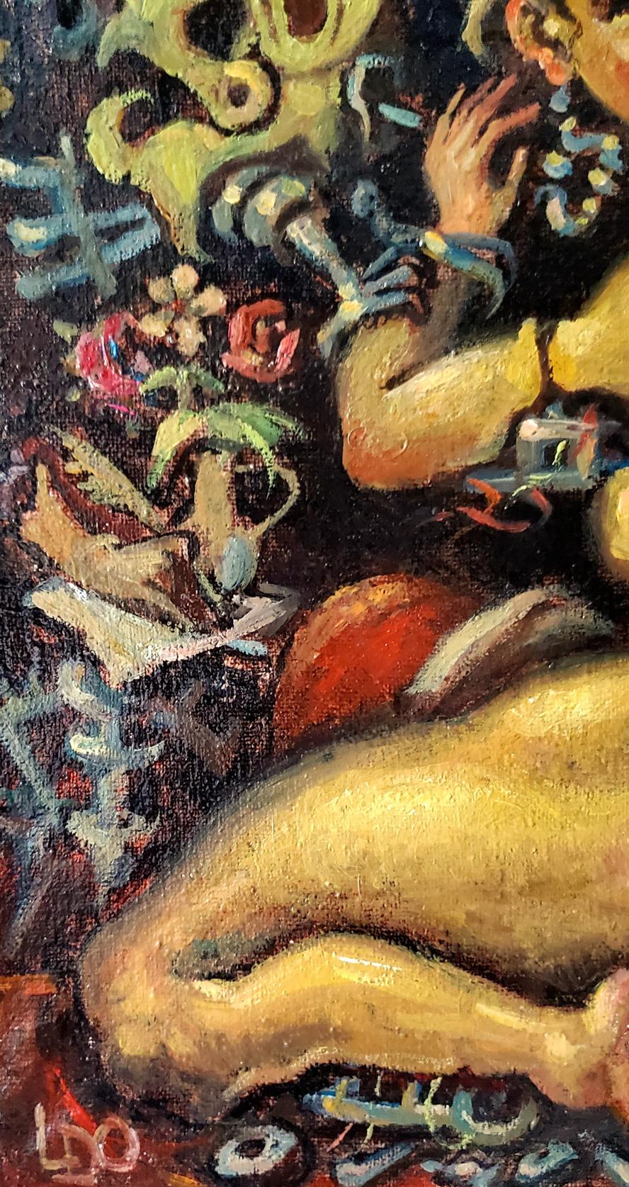Oil painting Witchcraft by Litvinov Daniil Olegovich, vibrant yellow surreal figure
